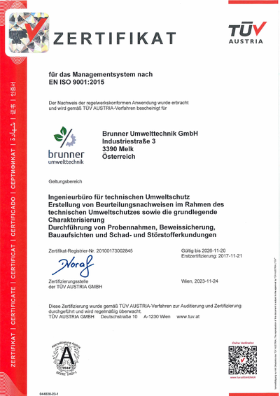 TÜV-Austria-Zertifikat EN ISO 9001:2015